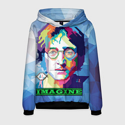 Толстовка-худи мужская Джон Леннон Imagine, цвет: 3D-черный