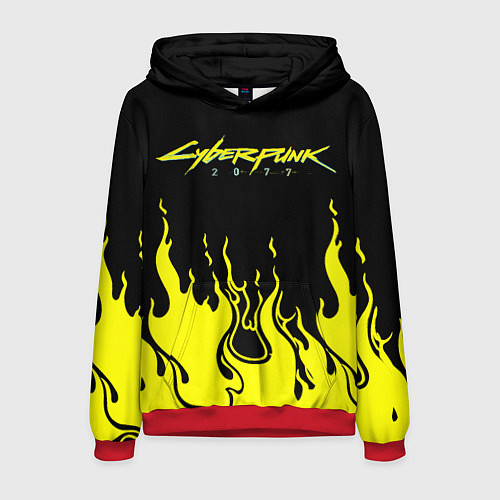 Мужская толстовка CYBERPUNK 2077 / 3D-Красный – фото 1