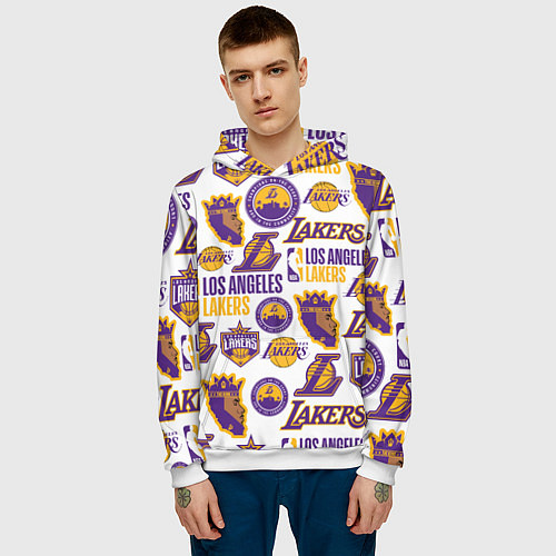 Мужская толстовка LAKERS LOGO / 3D-Белый – фото 3