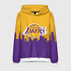 Толстовка-худи мужская LOS ANGELES LAKERS, цвет: 3D-белый