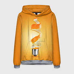 Толстовка-худи мужская АПЕЛЬСИН-ЛАМПОЧКА, цвет: 3D-меланж
