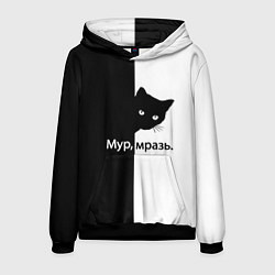 Толстовка-худи мужская Черный кот, цвет: 3D-черный