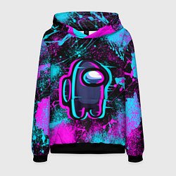 Толстовка-худи мужская NEON AMONG US, цвет: 3D-черный