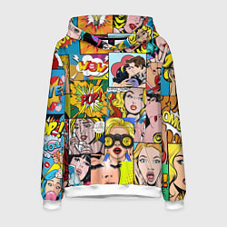 Толстовка-худи мужская Pop Art, цвет: 3D-белый