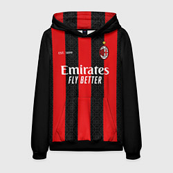 Толстовка-худи мужская AC MILAN 2021 - ДОМАШНЯЯ, цвет: 3D-черный
