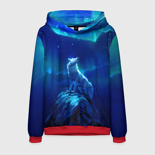 Мужская толстовка Одинокий Волк / 3D-Красный – фото 1