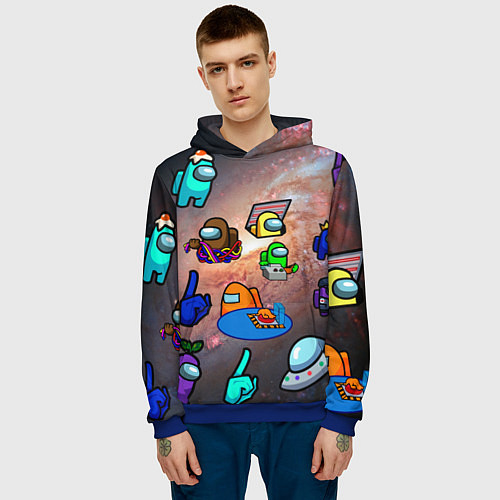 Мужская толстовка Among Us Чёрная дыра / 3D-Синий – фото 3