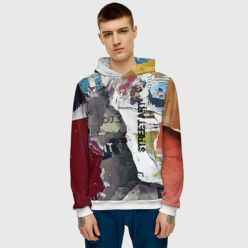 Мужская толстовка Street art / 3D-Белый – фото 3