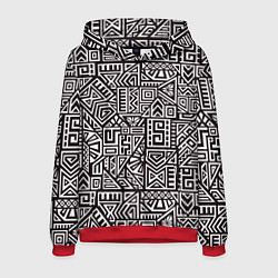 Толстовка-худи мужская Геометрия, цвет: 3D-красный