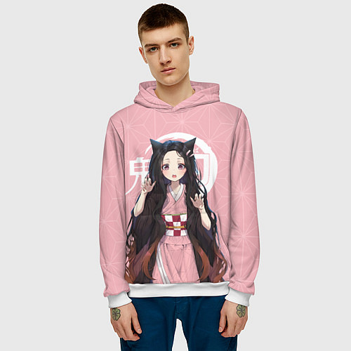 Мужская толстовка Nezuko / 3D-Белый – фото 3