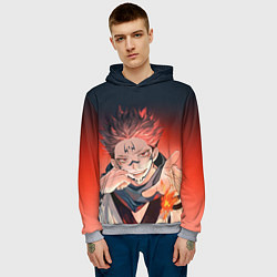 Толстовка-худи мужская Магическая битва, цвет: 3D-меланж — фото 2