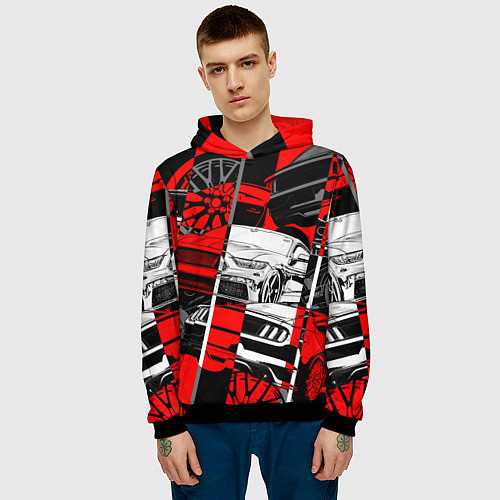 Мужская толстовка Автомобили / 3D-Черный – фото 3