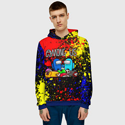 Толстовка-худи мужская AMONG US, цвет: 3D-синий — фото 2