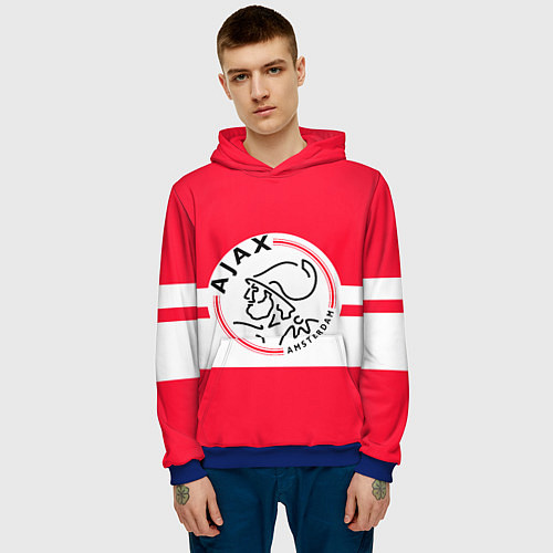 Мужская толстовка AJAX AMSTERDAM / 3D-Синий – фото 3