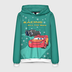 Толстовка-худи мужская Racing all the way, цвет: 3D-белый