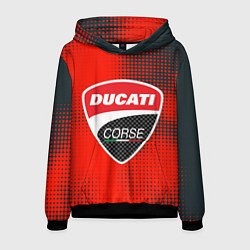 Толстовка-худи мужская Ducati Corse logo, цвет: 3D-черный