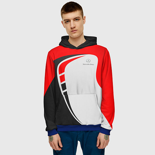Мужская толстовка Mercedes-Benz / 3D-Синий – фото 3