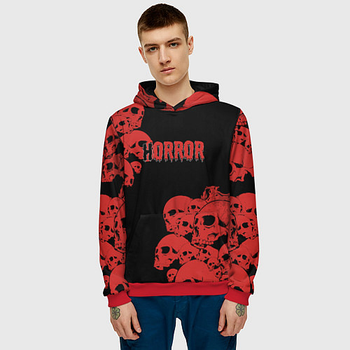 Мужская толстовка Horror / 3D-Красный – фото 3