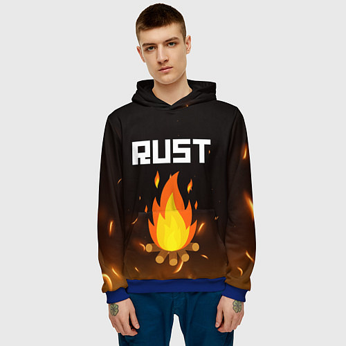 Мужская толстовка RUST / 3D-Синий – фото 3