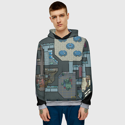 Мужская толстовка AMONG US - КАРТА / 3D-Меланж – фото 3