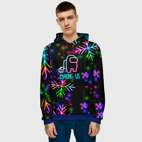 Мужская толстовка Among Us New Year / 3D-Синий – фото 3