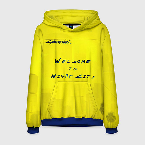 Мужская толстовка Cyberpunk 2077 / 3D-Синий – фото 1