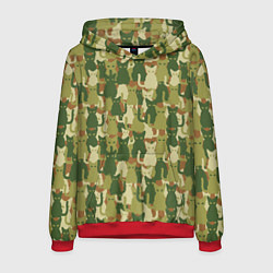 Толстовка-худи мужская Камуфляж из котов, цвет: 3D-красный