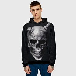 Толстовка-худи мужская Skull Oni, цвет: 3D-черный — фото 2