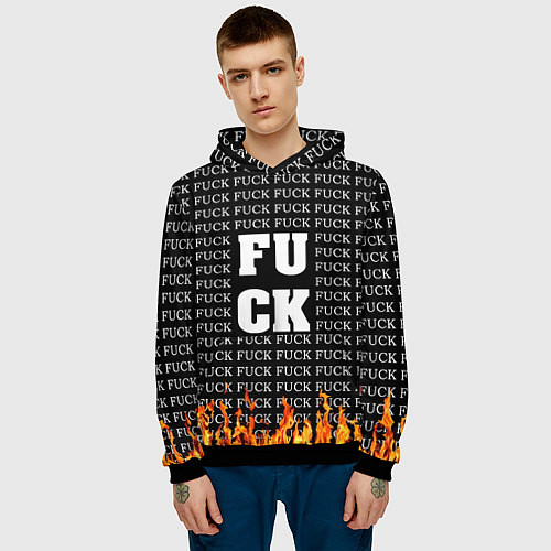 Мужская толстовка F*CK F*CK F*CK / 3D-Черный – фото 3