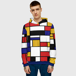 Толстовка-худи мужская Color blocking, цвет: 3D-синий — фото 2
