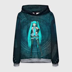 Толстовка-худи мужская Мику Хацуне, цвет: 3D-меланж