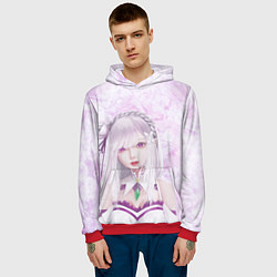 Толстовка-худи мужская Эмилия, цвет: 3D-красный — фото 2