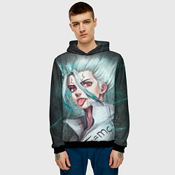 Толстовка-худи мужская Доктор Стоун, цвет: 3D-черный — фото 2