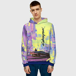 Толстовка-худи мужская Cyberpunk 2077, цвет: 3D-синий — фото 2