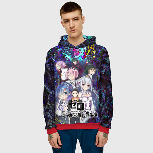 Мужская толстовка Re:Zero Жизнь с нуля / 3D-Красный – фото 3