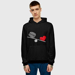 Толстовка-худи мужская Слушай Сердце, цвет: 3D-черный — фото 2