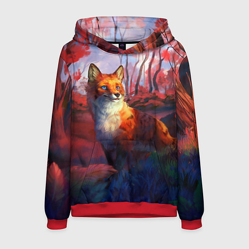 Мужская толстовка Рыжая лиса / 3D-Красный – фото 1