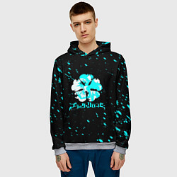 Толстовка-худи мужская Черный клевер, цвет: 3D-меланж — фото 2