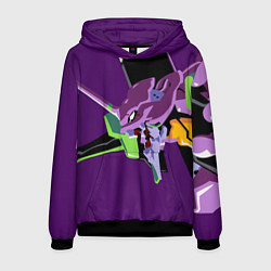 Толстовка-худи мужская Евангилион, цвет: 3D-черный