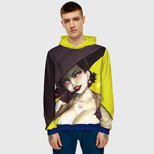 Мужская толстовка РЕЗИДЕНТ ИВЕЛ ДЕРЕВНЯ / 3D-Синий – фото 3