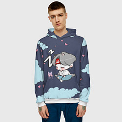Толстовка-худи мужская BTS Sleep, цвет: 3D-белый — фото 2