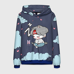 Толстовка-худи мужская BTS Sleep, цвет: 3D-синий