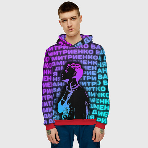 Мужская толстовка Ваня Дмитриенко Неон / 3D-Красный – фото 3