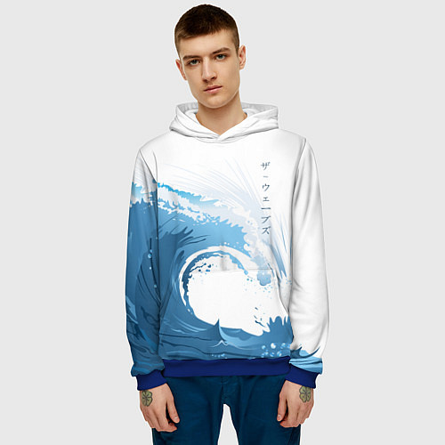 Мужская толстовка WAVE ВОЛНЫ / 3D-Синий – фото 3