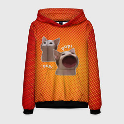 Толстовка-худи мужская Cat Pop Мем, цвет: 3D-черный