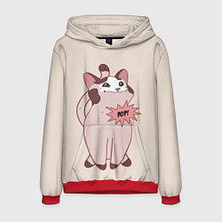 Толстовка-худи мужская Pop Cat, цвет: 3D-красный