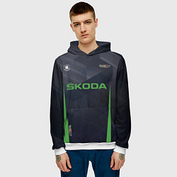 Толстовка-худи мужская Skoda VRS Z, цвет: 3D-белый — фото 2