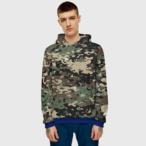 Мужская толстовка Камуфляж Land Rover / 3D-Синий – фото 3