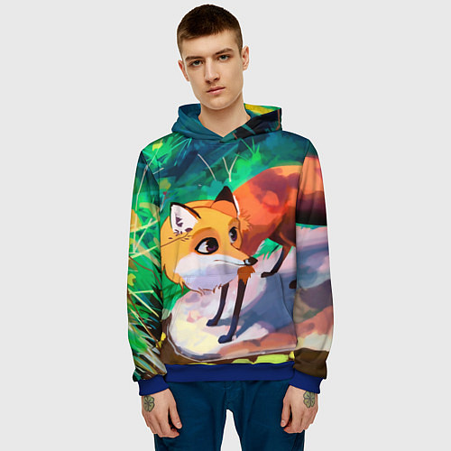 Мужская толстовка Лисичка / 3D-Синий – фото 3