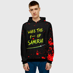 Толстовка-худи мужская WAKE THE F*** UP SAMURAI, цвет: 3D-черный — фото 2